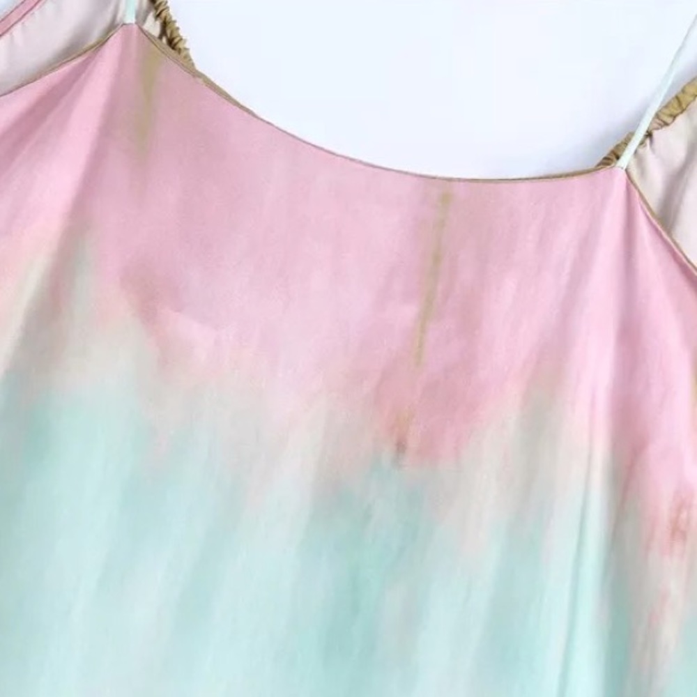LAST ONE Ombré Tie Dye Chiffon Midi Dress - Picture 10 of 16